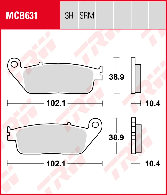 Kostenloser Versand Yamaha MT-01 1700, Bj. 05-06, RP12, Bremsbeläge hinten, TRW Lucas MCB631, Organic Allround