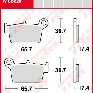 Beta RR 125 Enduro 4T LC, ZD3E914, Bj. 17-20, Bremsbeläge hinten, TRW Lucas 820, Organic Allround Begrenztes Angebot