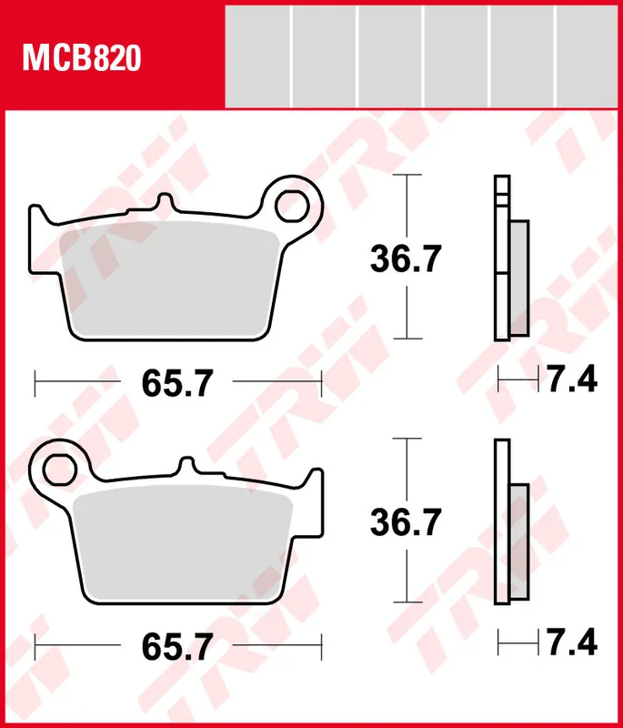 Sichere Zahlung Beta RR 125 Motard 4T LC, ZD3EH14, Bj. 21-24, Bremsbeläge hinten, TRW Lucas MCB820, Organic Allround