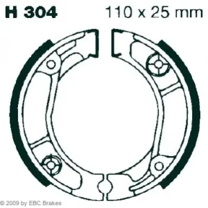 Expressversand EBC Bremsbacken Satz H304, für Trommelbremse 110 x 25 mm